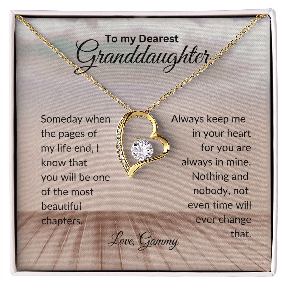 To My Granddaughter | Always In My Heart |  Forever Love Necklace.