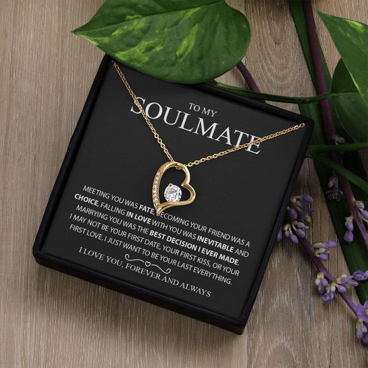 To My Soulmate | Meeting You Was Fate | Forever Love Necklace