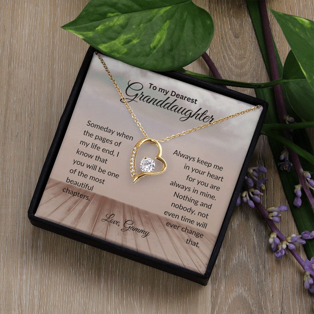 To My Granddaughter | Always In My Heart |  Forever Love Necklace.