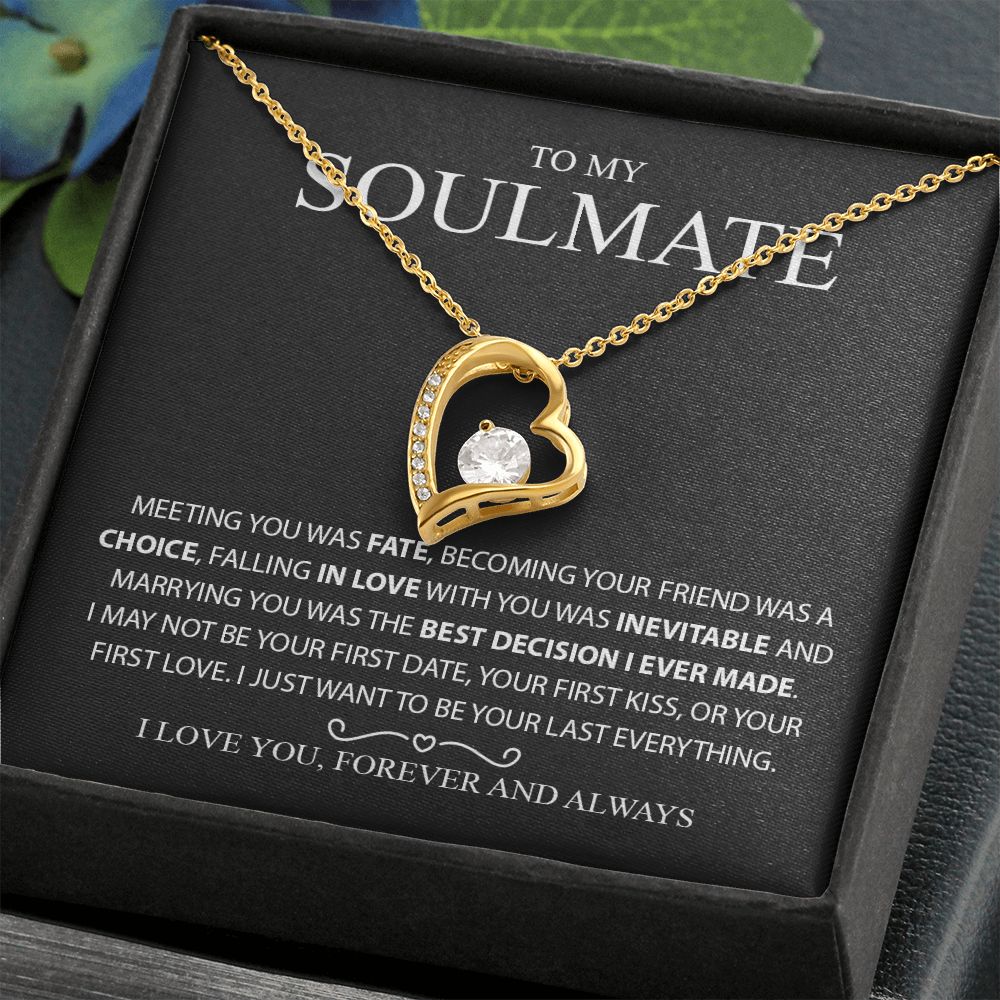 To My Soulmate | Meeting You Was Fate | Forever Love Necklace