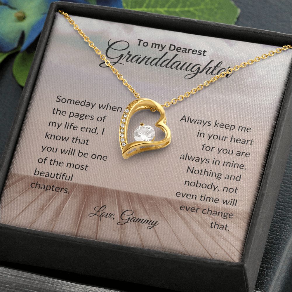 To My Granddaughter | Always In My Heart |  Forever Love Necklace.