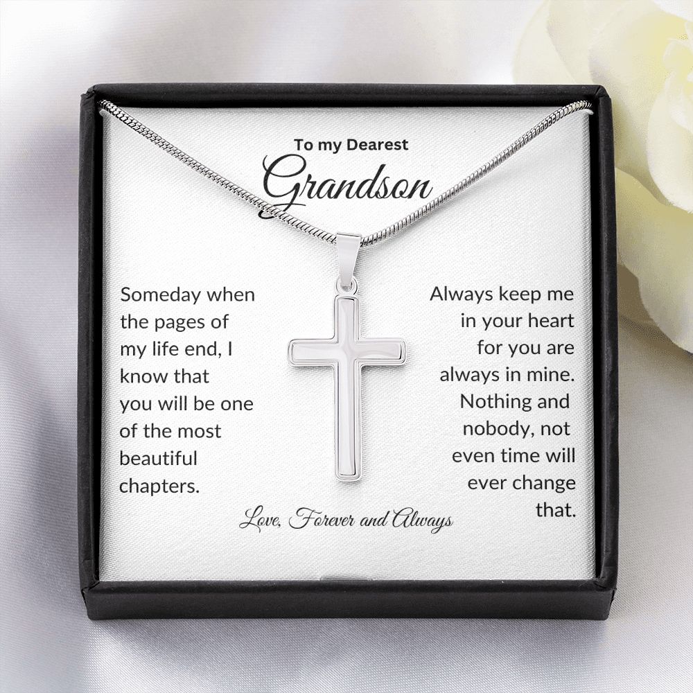 To my Dearest Grandson | Love You Forever & Always | Stainless Steel Necklace