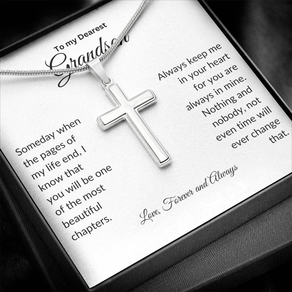 To my Dearest Grandson | Love You Forever & Always | Stainless Steel Necklace