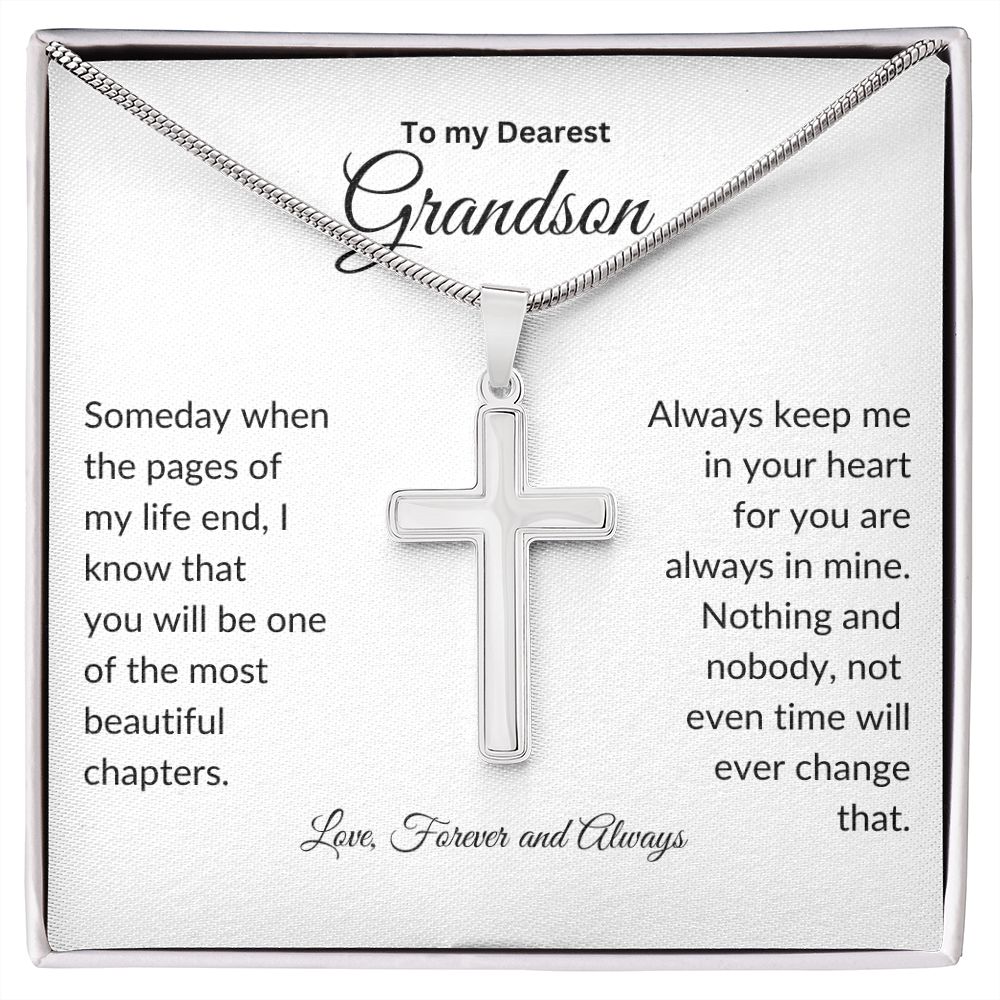 To my Dearest Grandson | Love You Forever & Always | Stainless Steel Necklace