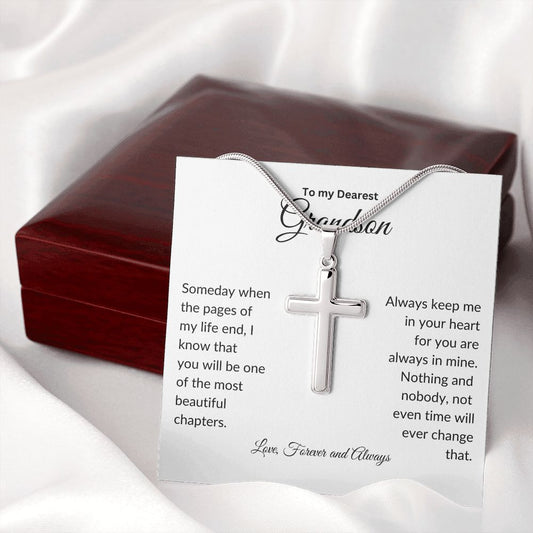 To my Dearest Grandson | Love You Forever & Always | Stainless Steel Necklace