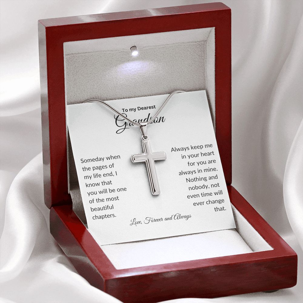 To my Dearest Grandson | Love You Forever & Always | Stainless Steel Necklace