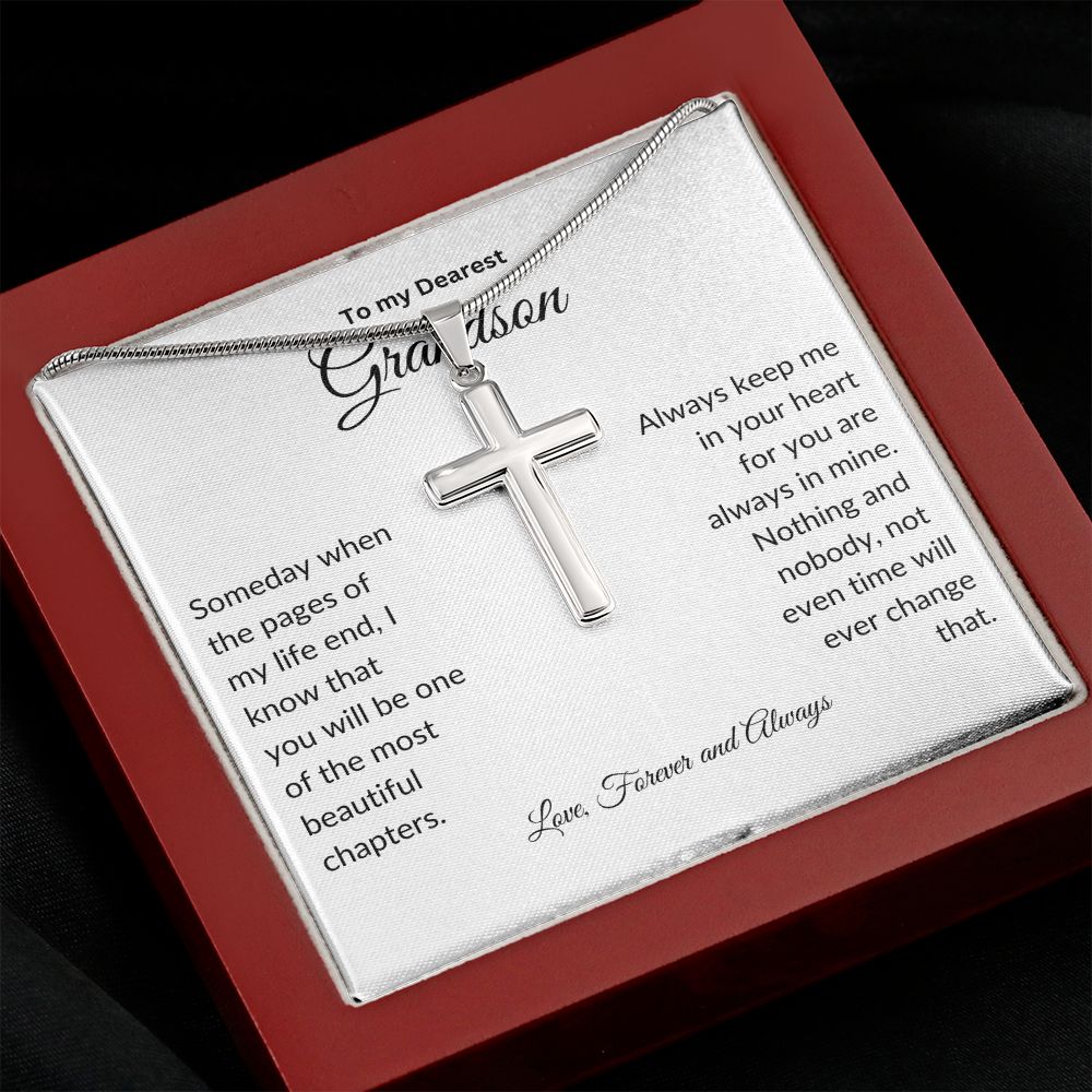 To my Dearest Grandson | Love You Forever & Always | Stainless Steel Necklace