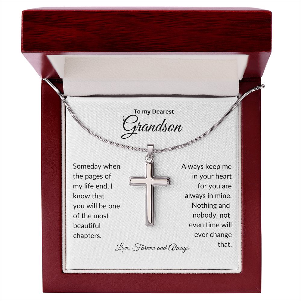 To my Dearest Grandson | Love You Forever & Always | Stainless Steel Necklace